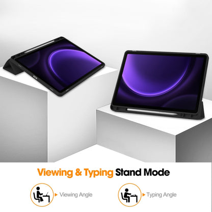 Funda para Samsung Galaxy Tab S10 FE / Tab S9 FE / Tab S9, Techsuit, Flex Trifold, Negra