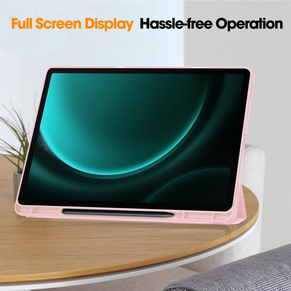 Funda para Samsung Galaxy Tab S10+ / Tab S9 FE+ / Tab S9+, Techsuit, Flex Trifold, Rosa