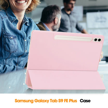 Funda para Samsung Galaxy Tab S10+ / Tab S9 FE+ / Tab S9+, Techsuit, Flex Trifold, Rosa