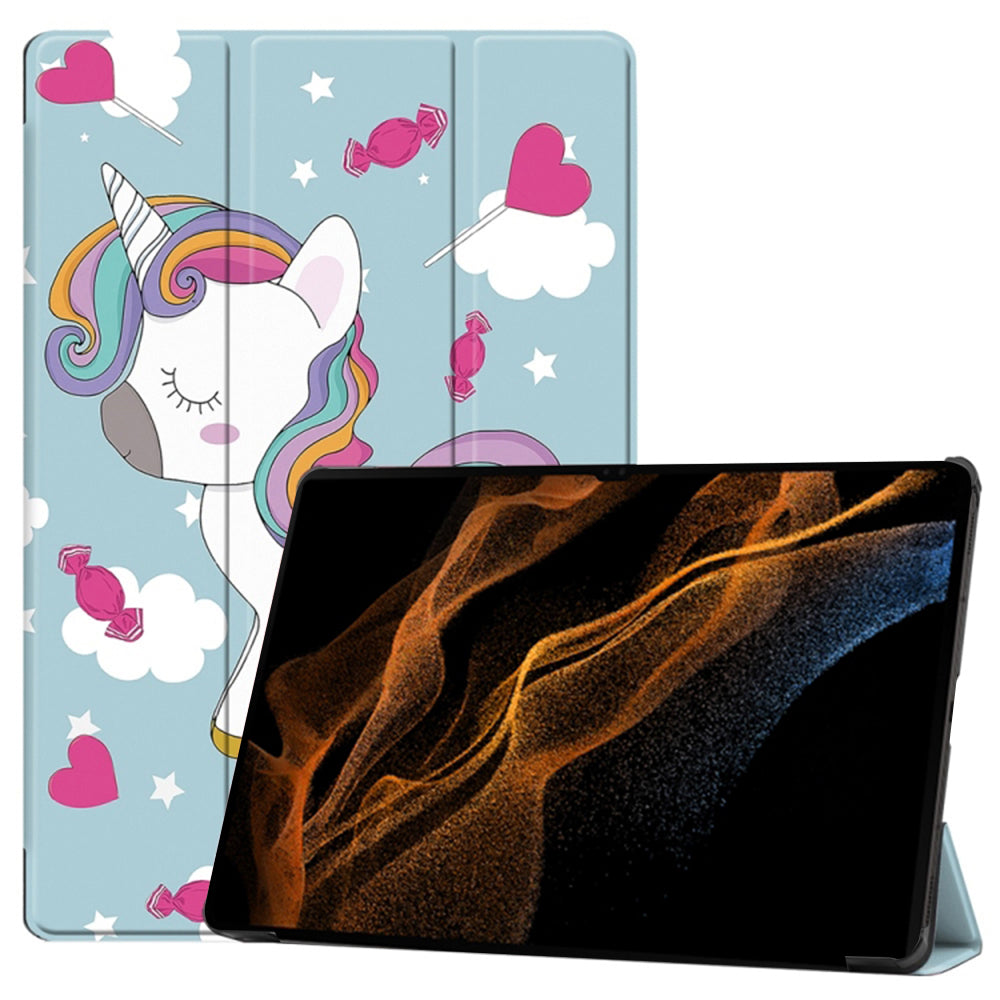 Funda para Samsung Galaxy Tab S10 Ultra / Tab S9 Ultra / Tab S8 Ultra, Techsuit, FoldPro Unicorn, Multicolor