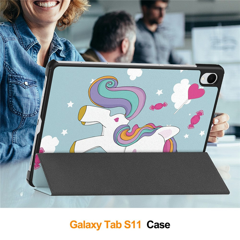 Funda para Samsung Galaxy Tab S11, Techsuit, FoldPro Unicorn, Multicolor