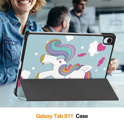 Funda para Samsung Galaxy Tab S11, Techsuit, FoldPro Unicorn, Multicolor