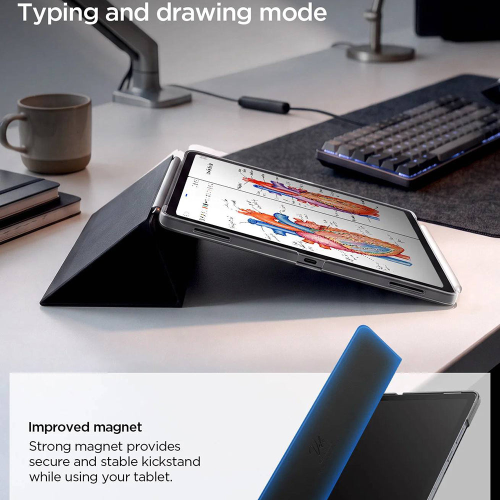 Funda para Samsung Galaxy Tab S12 Plus, Spigen, Liquid Air Folio, negra ACS11828