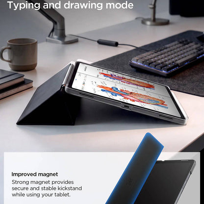 Funda para Samsung Galaxy Tab S12 Plus, Spigen, Liquid Air Folio, negra ACS11828