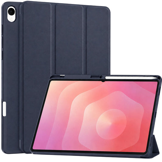 Funda para Samsung Galaxy Tab S12 Plus, Techsuit, Flex Trifold, Azul Oscuro