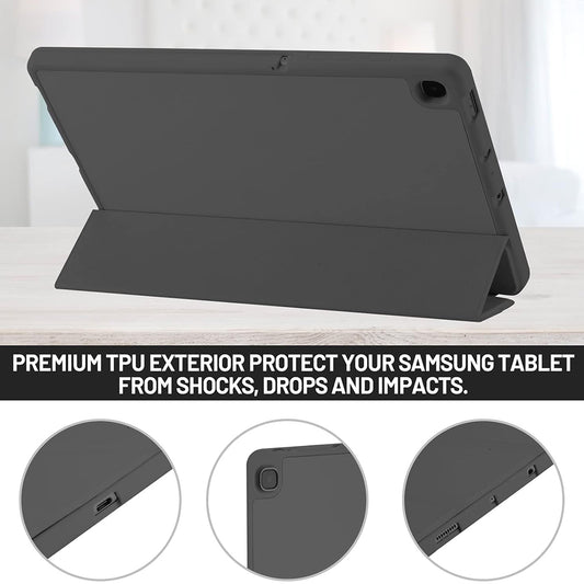 Funda para Samsung Galaxy Tab S6 Lite (2024) / Tab S6 Lite (2022) / Tab S6 Lite (2020), Techsuit, Flex Trifold, Negra