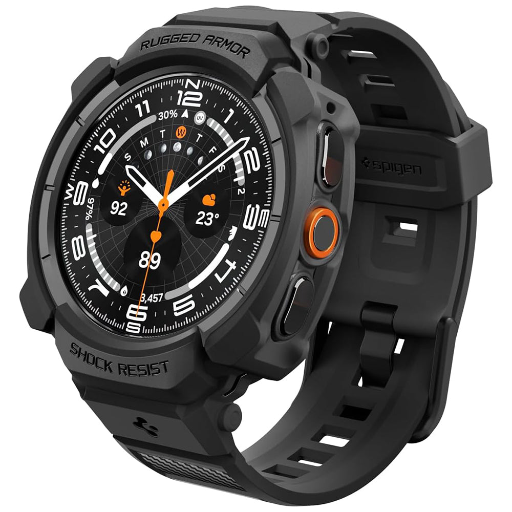 Funda para Samsung Galaxy Watch Ultra2, Spigen, Rugged Armor Pro, Negra Mate ACS11612