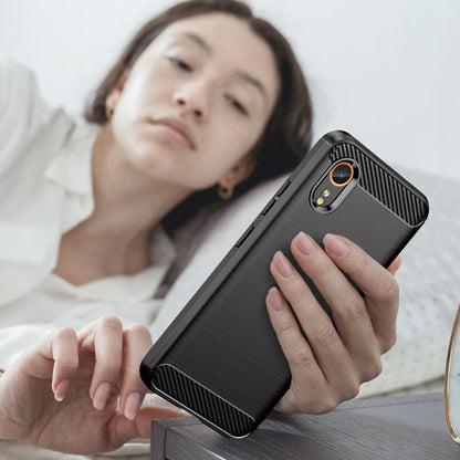 Funda para Samsung Galaxy Xcover7 G556, Techsuit, Carbono, Negra