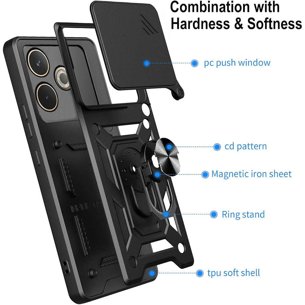 Funda para Samsung Galaxy XCover7 Pro, Techsuit, CamShield, Negra