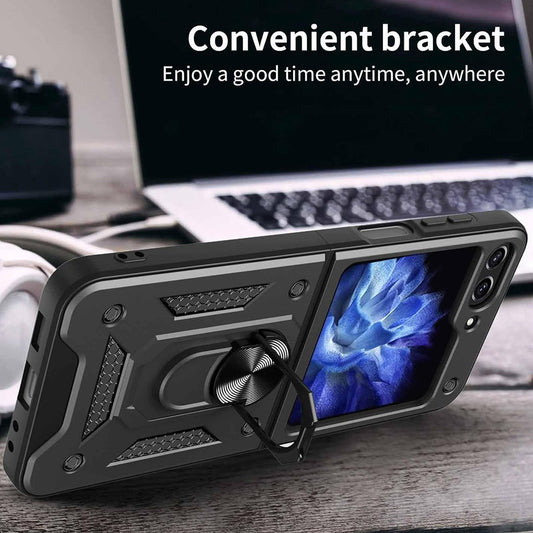 Funda para Samsung Galaxy Z Flip7 FE F761 / Z Flip6 F741, Techsuit, CamShield, Negra