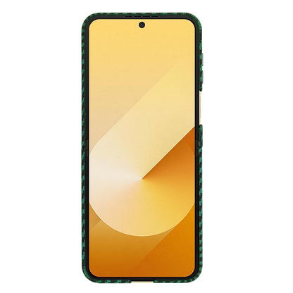 Funda para Samsung Galaxy Z Flip7 FE F761 / Z Flip6 F741, Techsuit, Carbonite FiberShell, Verde