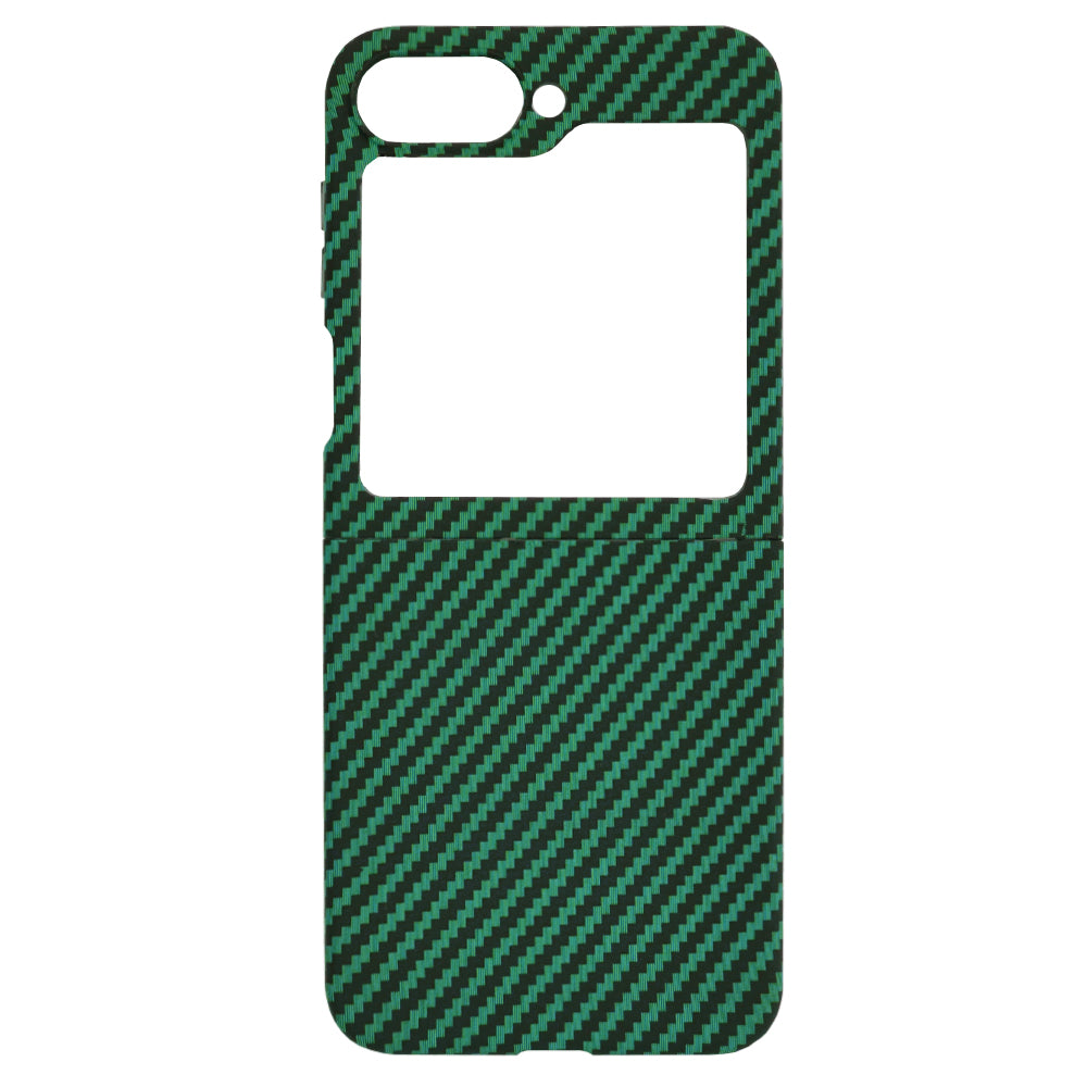 Funda para Samsung Galaxy Z Flip7 FE F761 / Z Flip6 F741, Techsuit, Carbonite FiberShell, Verde