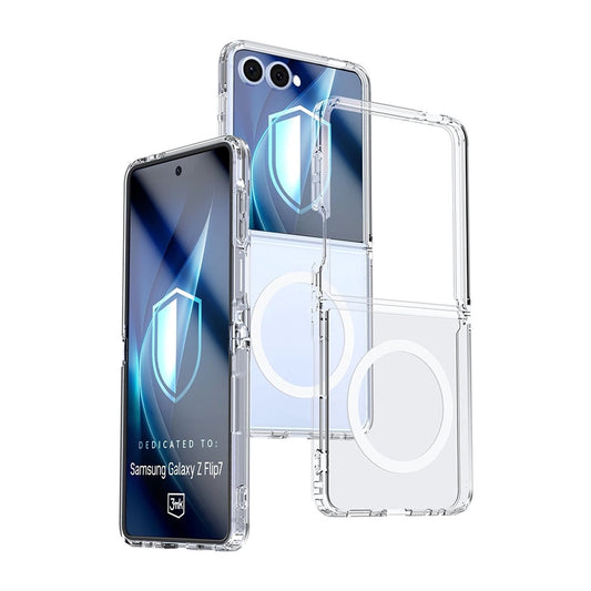 Funda MagSafe para Samsung Galaxy Z Flip7 F766, 3MK, Armor MagCase, Transparente