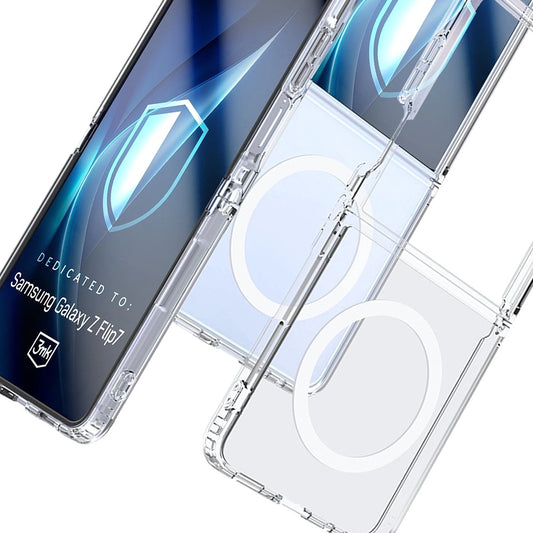 Funda MagSafe para Samsung Galaxy Z Flip7 F766, 3MK, Armor MagCase, Transparente