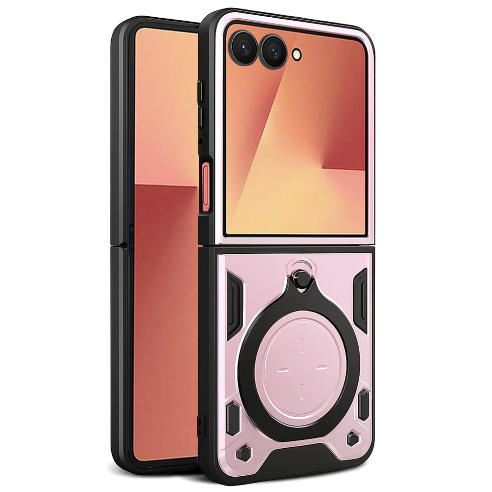 Funda para Samsung Galaxy Z Flip7 F766, Techsuit, CamGuard Pro, Rosa Dorado