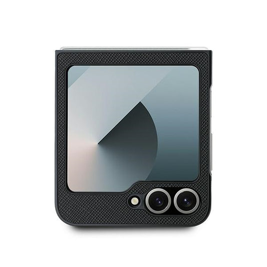 Funda para Samsung Galaxy Z Flip7 FE F761 / Z Flip6 F741, Karl Lagerfeld, Saffiano Karl & Choupette Metal, Negra