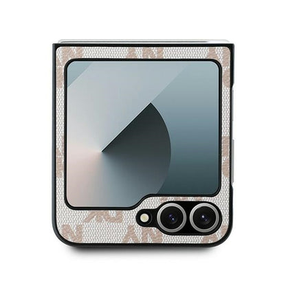 Funda para Samsung Galaxy Z Flip7 FE F761 / Z Flip6 F741, DKNY, Estampado de Rayas a Cuadros, Rosa