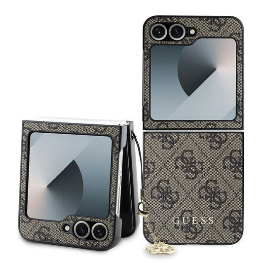 Funda para Samsung Galaxy Z Flip7 FE F761 / Z Flip6 F741, Guess, 4G Charm, Marrón
