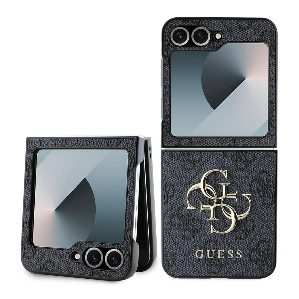 Funda para Samsung Galaxy Z Flip7 FE F761 / Z Flip6 F741, Guess, Logo Metálico 4G, Negra