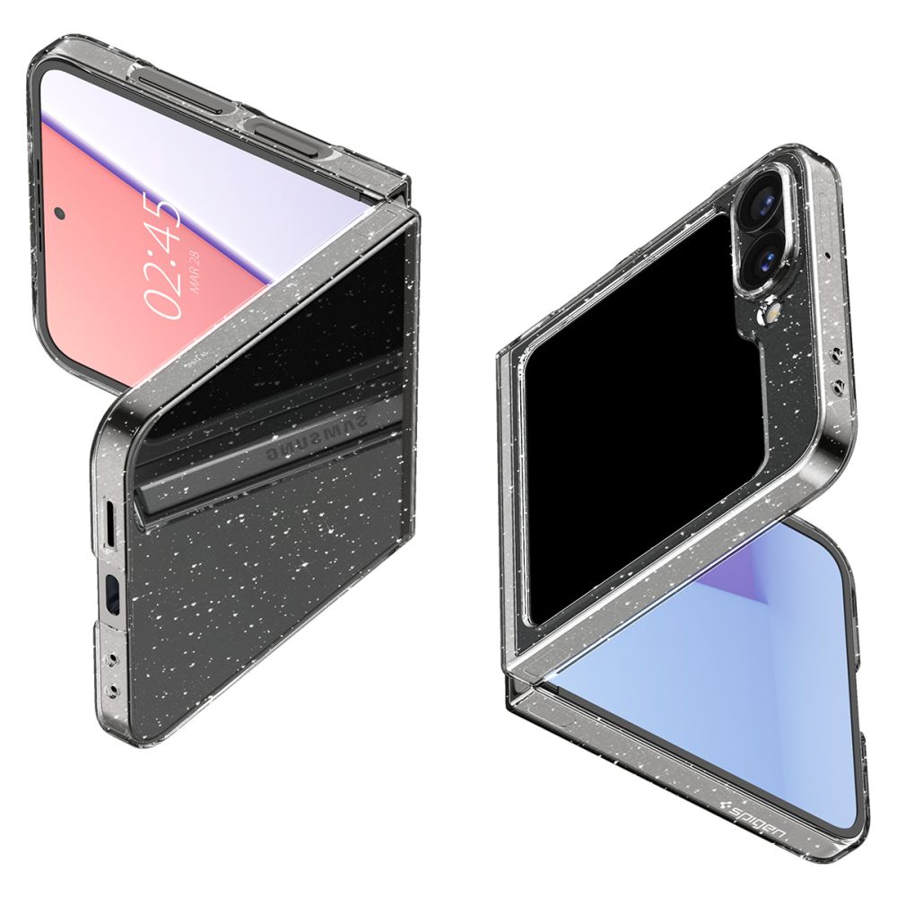 Funda para Samsung Galaxy Z Flip7 FE F761 / Z Flip6 F741, Spigen, Air Skin Glitter, Transparente