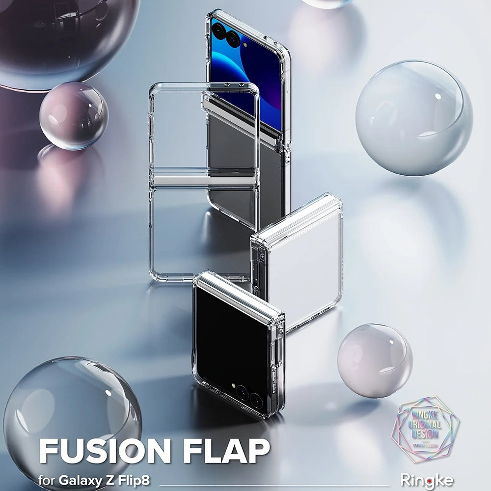 Funda para Samsung Galaxy Z Flip8 F776, Ringke, Fusion Flap, Transparente