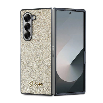 Funda para Samsung Galaxy Z Fold6 F956, Guess, Glitter Script, Dorada