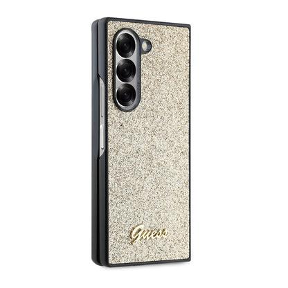 Funda para Samsung Galaxy Z Fold6 F956, Guess, Glitter Script, Dorada