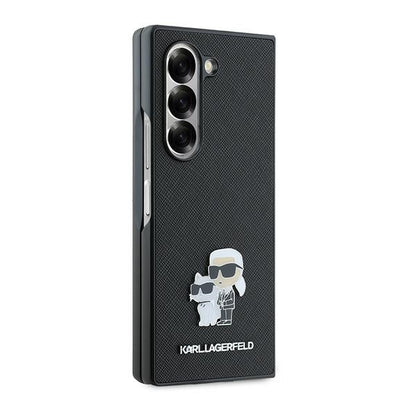 Funda para Samsung Galaxy Z Fold6 F956, Karl Lagerfeld, Saffiano Karl & Choupette Metal, Negra.