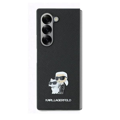 Funda para Samsung Galaxy Z Fold6 F956, Karl Lagerfeld, Saffiano Karl & Choupette Metal, Negra.
