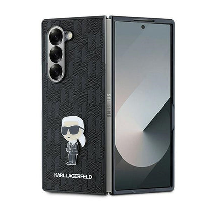 Case for Samsung Galaxy Z Fold6 F956, Karl Lagerfeld, Saffiano Monogram Ikonik, Black