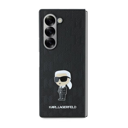 Case for Samsung Galaxy Z Fold6 F956, Karl Lagerfeld, Saffiano Monogram Ikonik, Black