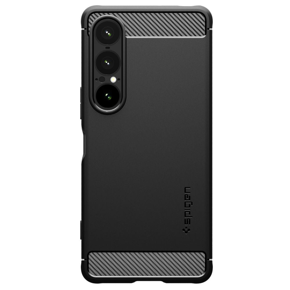 Funda para Sony Xperia 1 VII, Spigen, Rugged Armor, Negra Mate