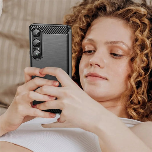 Funda para Sony Xperia 1 VII, Techsuit, Carbono, Negra