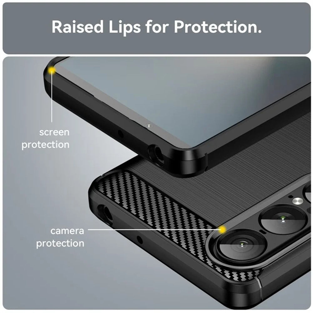 Funda para Sony Xperia 1 VII, Techsuit, Carbono, Negra