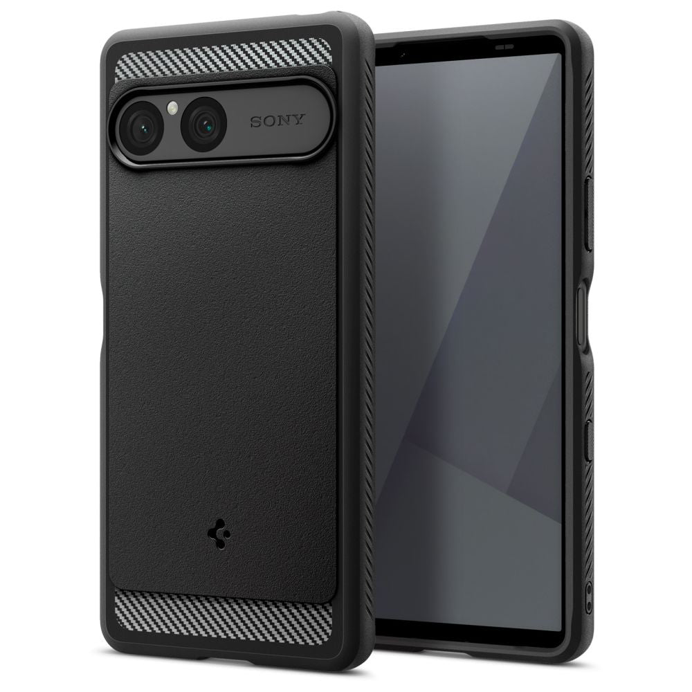 Funda para Sony Xperia 10 VII, Spigen, Rugged Armor, Negra