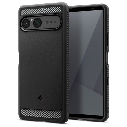 Funda para Sony Xperia 10 VII, Spigen, Rugged Armor, Negra
