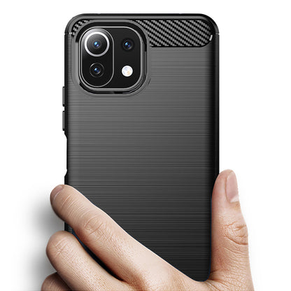 Funda para Xiaomi 11 Lite 5G NE / Mi 11 Lite 5G / 11 Lite, Techsuit, Carbono, Negra
