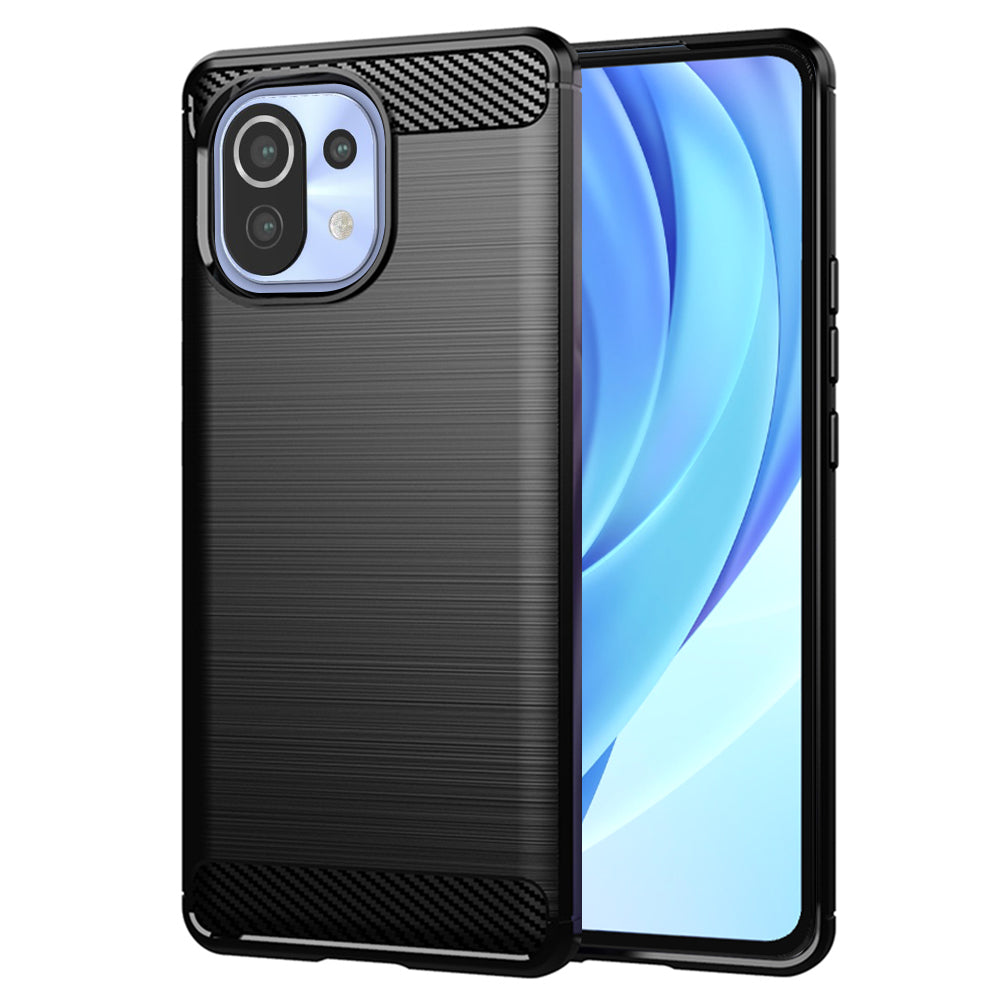 Funda para Xiaomi 11 Lite 5G NE / Mi 11 Lite 5G / 11 Lite, Techsuit, Carbono, Negra