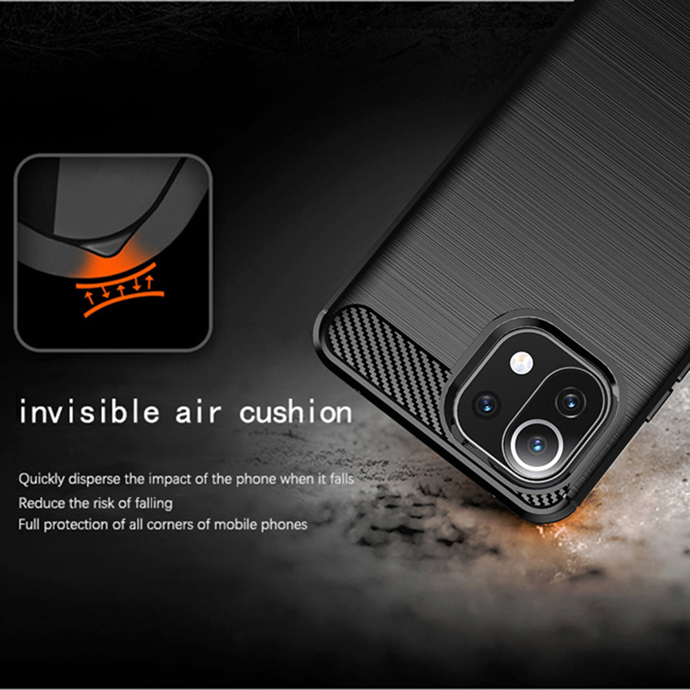 Funda para Xiaomi 11 Lite 5G NE / Mi 11 Lite 5G / 11 Lite, Techsuit, Carbono, Negra