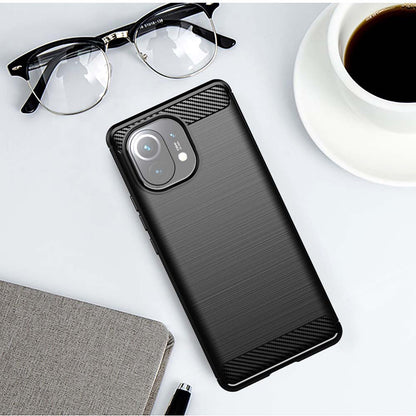 Funda para Xiaomi 11 Lite 5G NE / Mi 11 Lite 5G / 11 Lite, Techsuit, Carbono, Negra