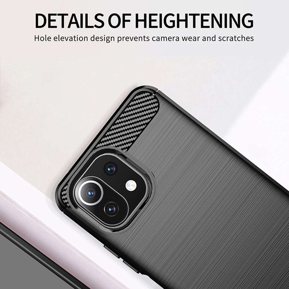 Funda para Xiaomi 11 Lite 5G NE / Mi 11 Lite 5G / 11 Lite, Techsuit, Carbono, Negra