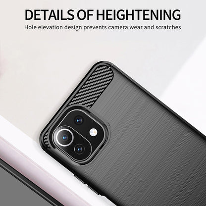 Funda para Xiaomi 11 Lite 5G NE / Mi 11 Lite 5G / 11 Lite, Techsuit, Carbono, Negra