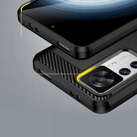 Funda para Xiaomi 12T / 12T Pro, Techsuit, Carbono, Negra