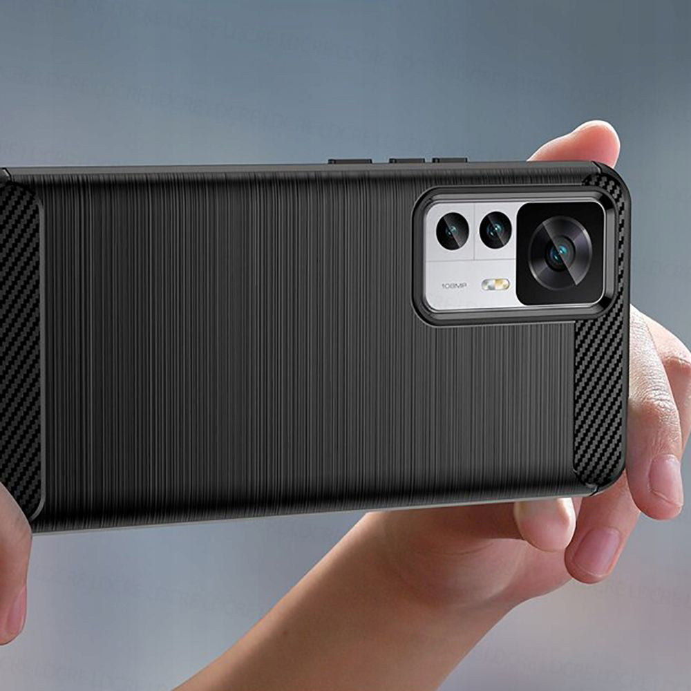 Funda para Xiaomi 12T / 12T Pro, Techsuit, Carbono, Negra