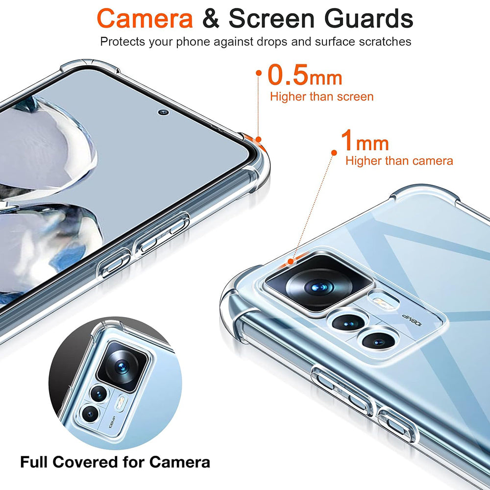 Funda para Xiaomi 12T / 12T Pro, Techsuit, Transparente a prueba de golpes