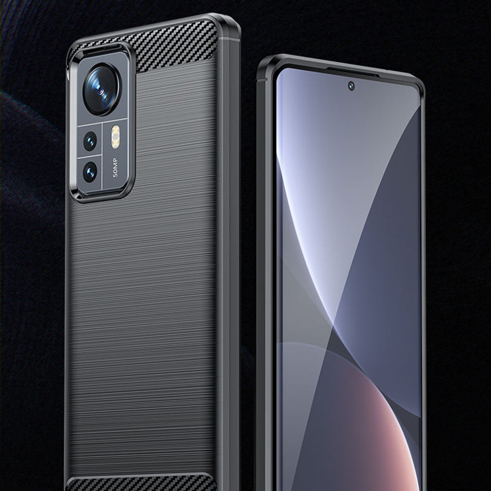 Funda para Xiaomi 12X / 12, Techsuit, Carbono, Negra