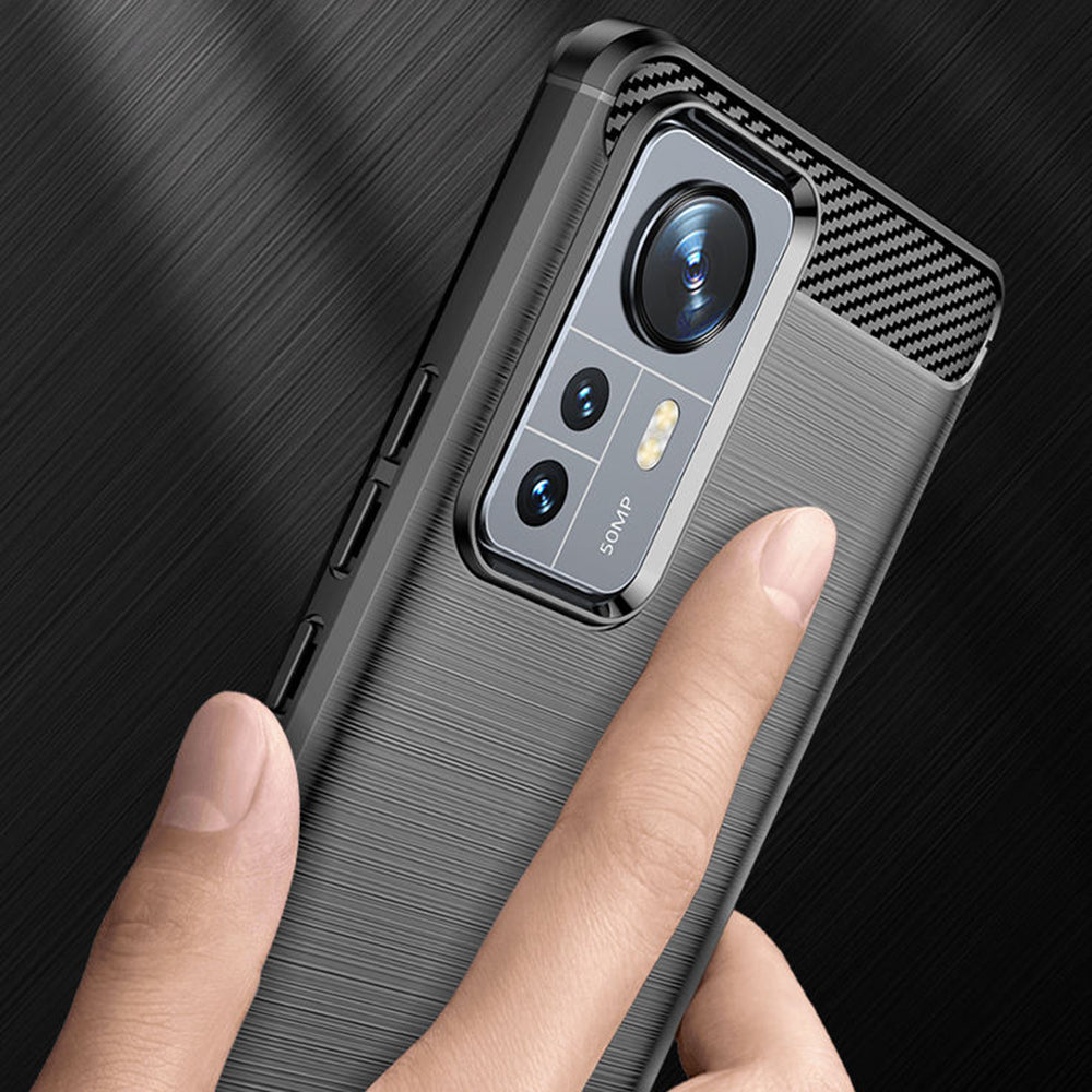 Funda para Xiaomi 12X / 12, Techsuit, Carbono, Negra