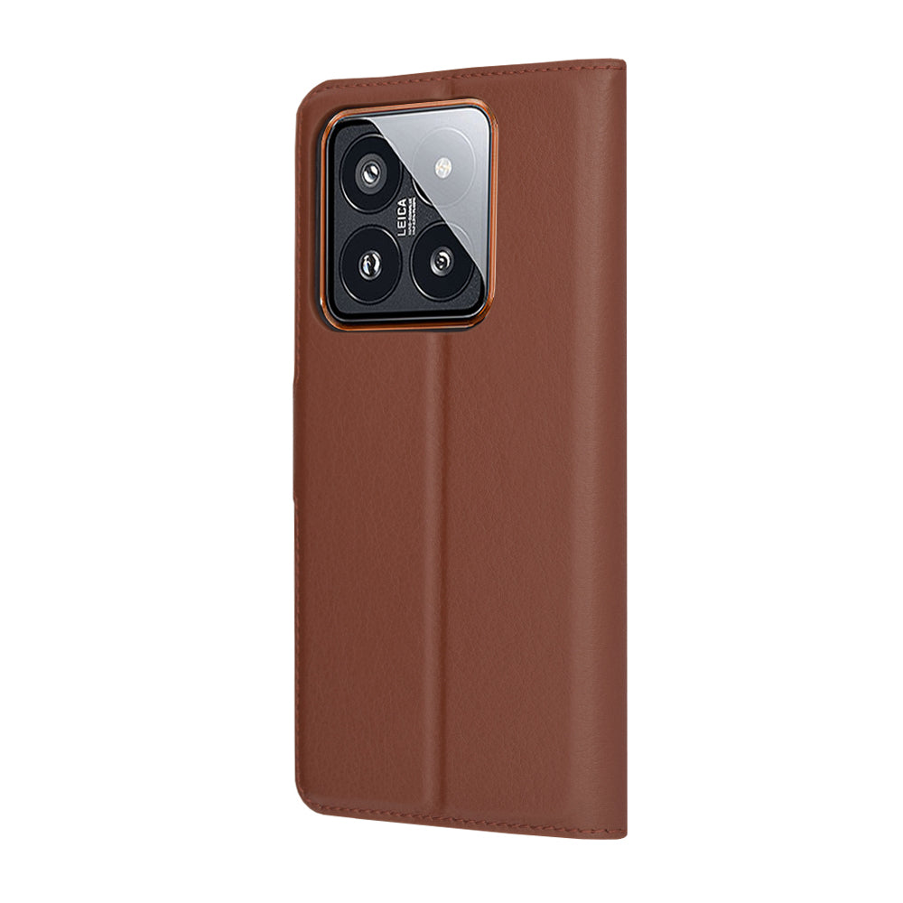 Funda para Xiaomi 14 Pro, Techsuit, Leather Folio, Marrón