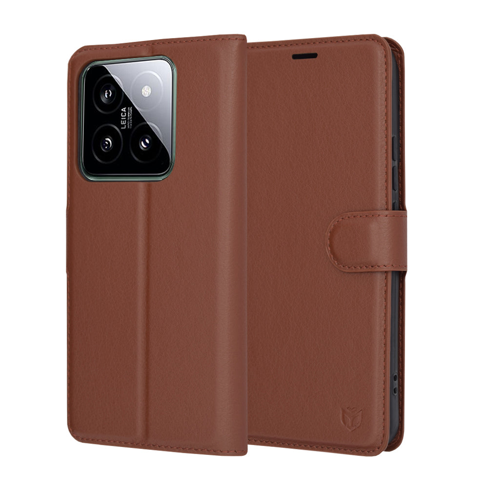Funda para Xiaomi 14, Techsuit, Leather Folio, Marrón