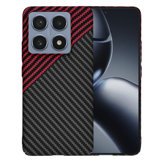 Case for Xiaomi 14T Pro, Techsuit, Carbonite FiberShell, Black Red